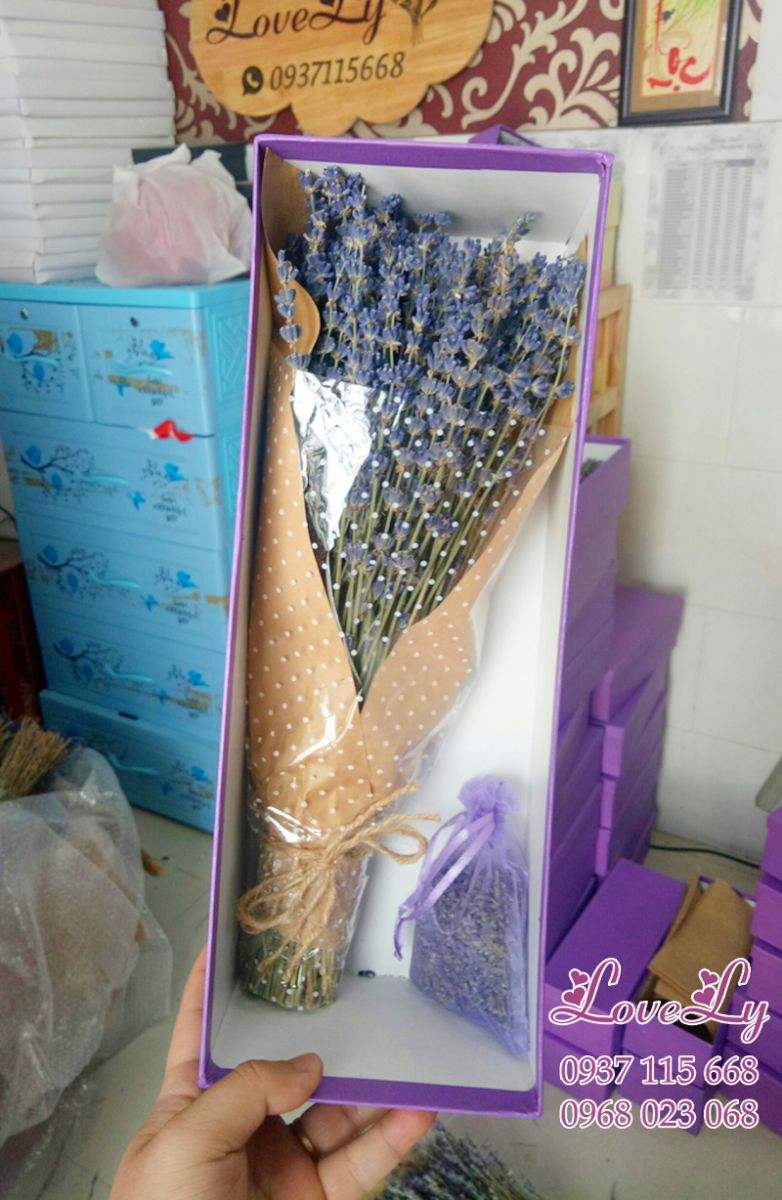 Hộp hoa lavender khô( Ms 02)