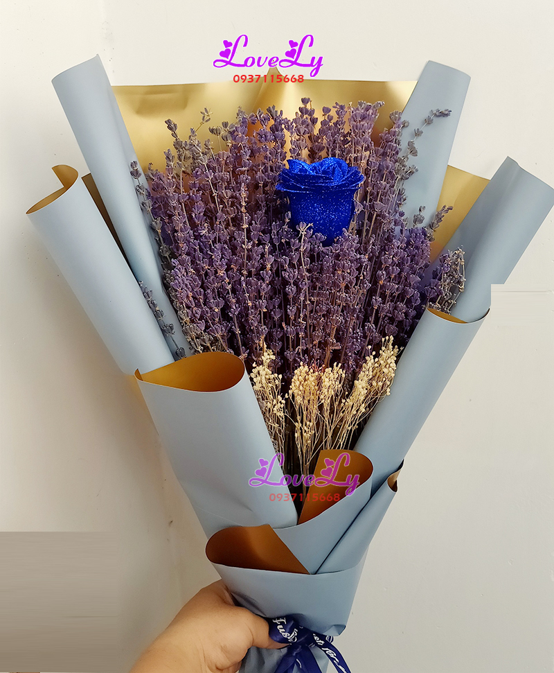 Bó Hoa Lavender Khô Tông Xanh Sang Trọng( B17)